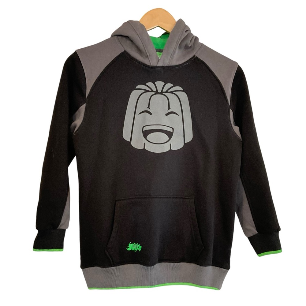 Jelly Merch Hoodie Youth Kids XL Black/Gray/Green Sweatshirt
